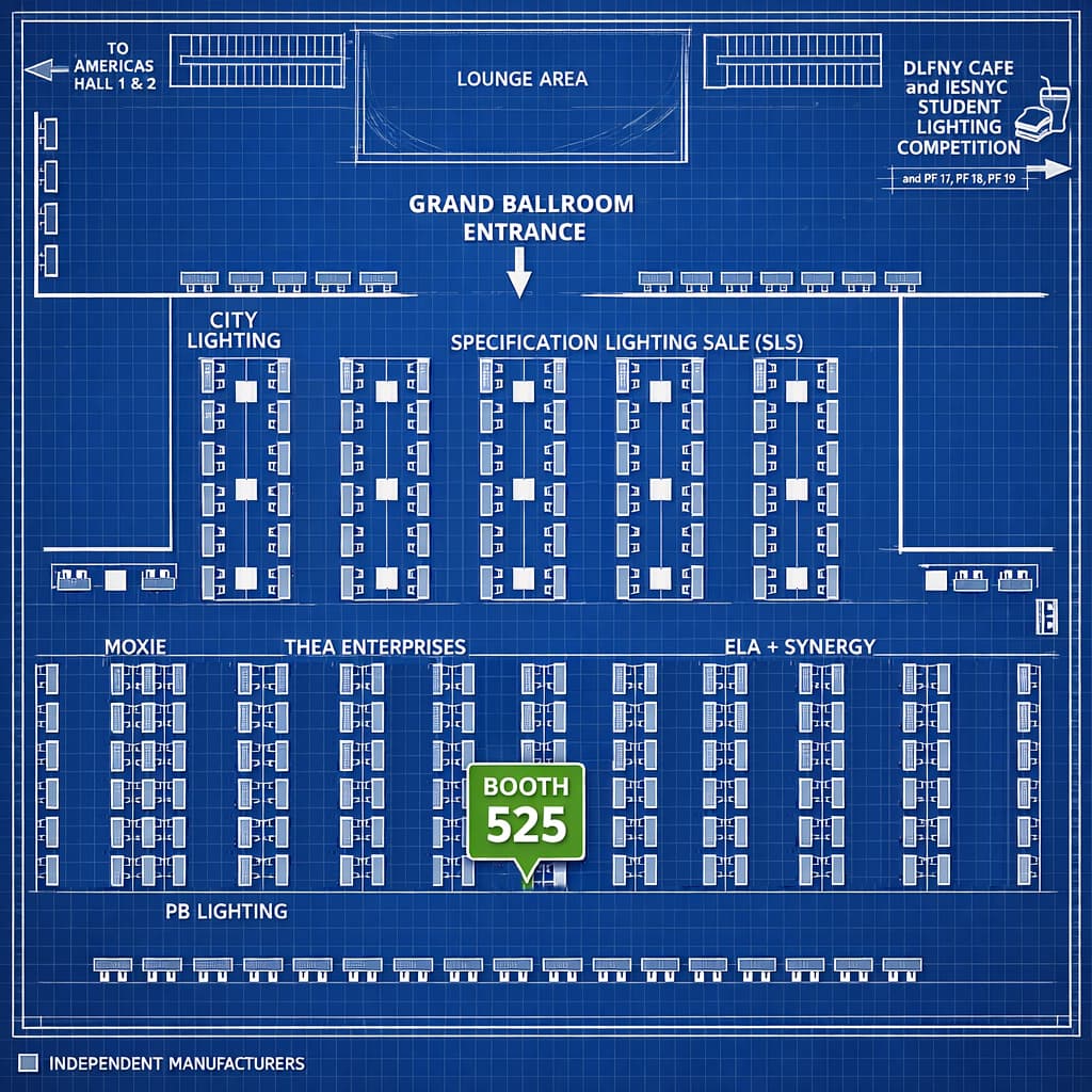 LEDucation floor plan and location of Westgate Mfg Booth 525 in the Grand Ballroom