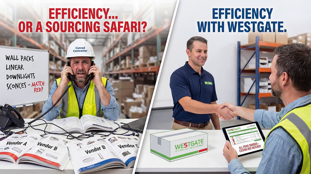 Conrad the contractor trying to reach suppliers while Westgate offers all items for you.