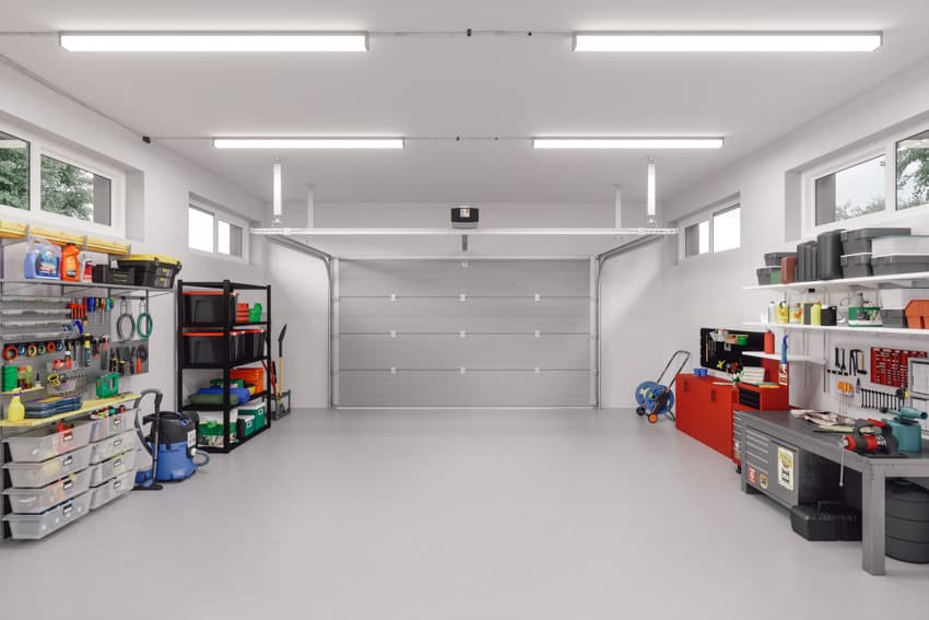 Residential Garage with 4 long LED Linear Lighting